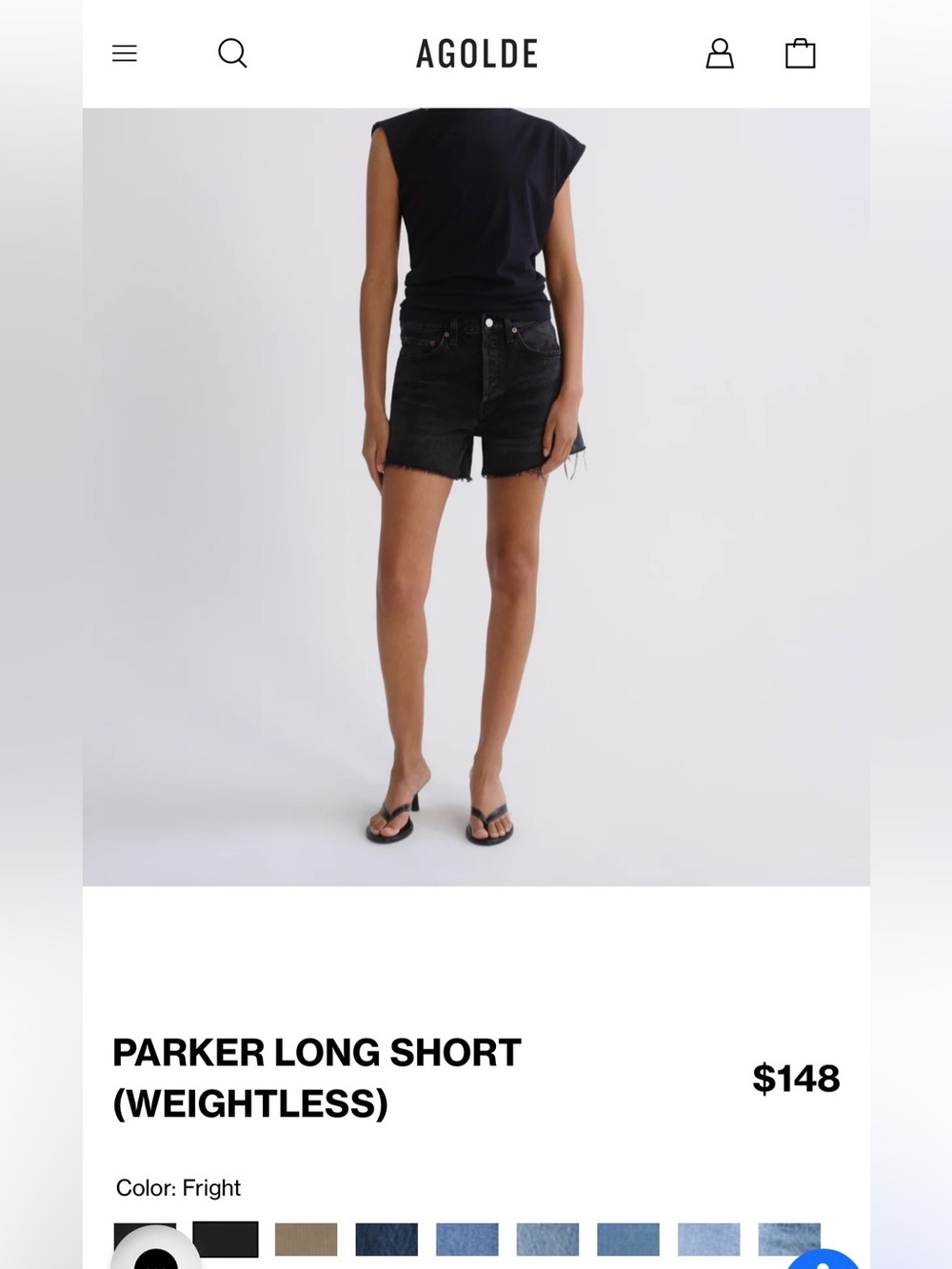 NWOT AGOLDE Parker Long Short